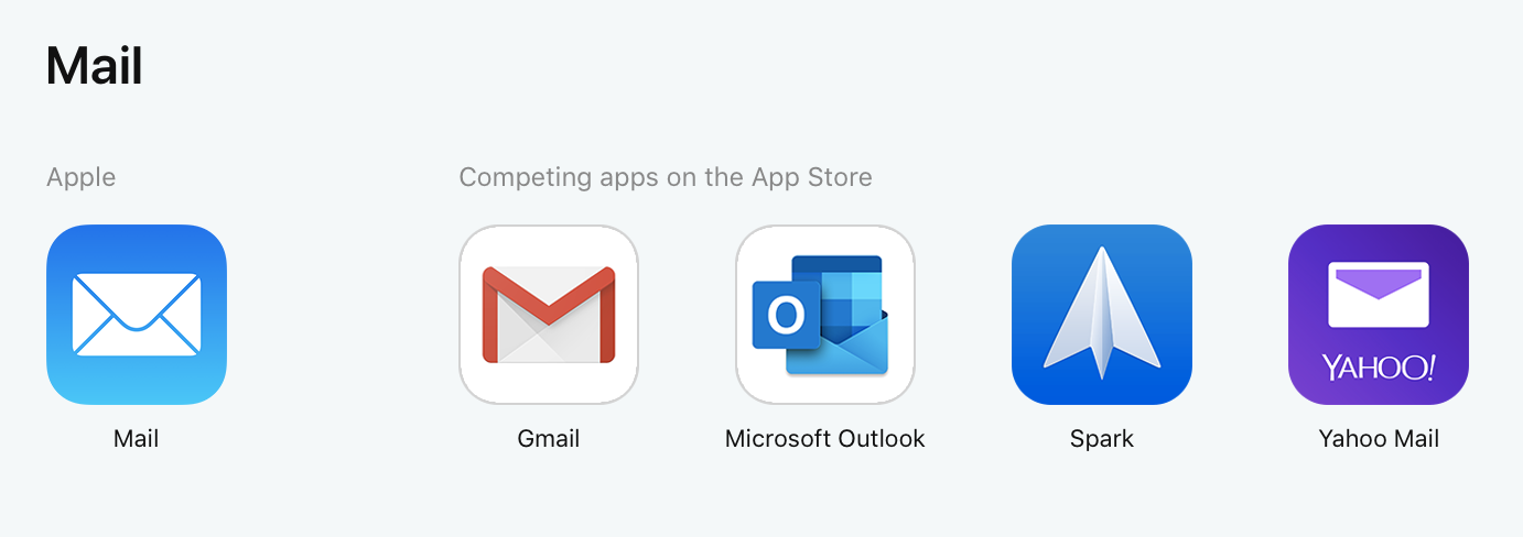 Apple App Store Mail Apps