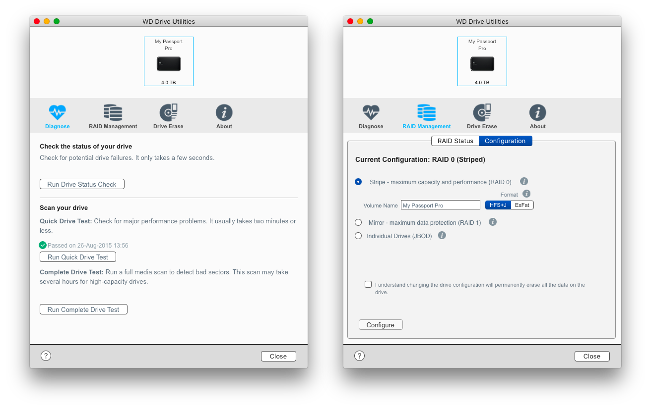 wd drive utilities mybook quick drive test failed